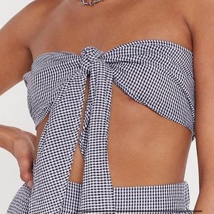 Gingham tie-top